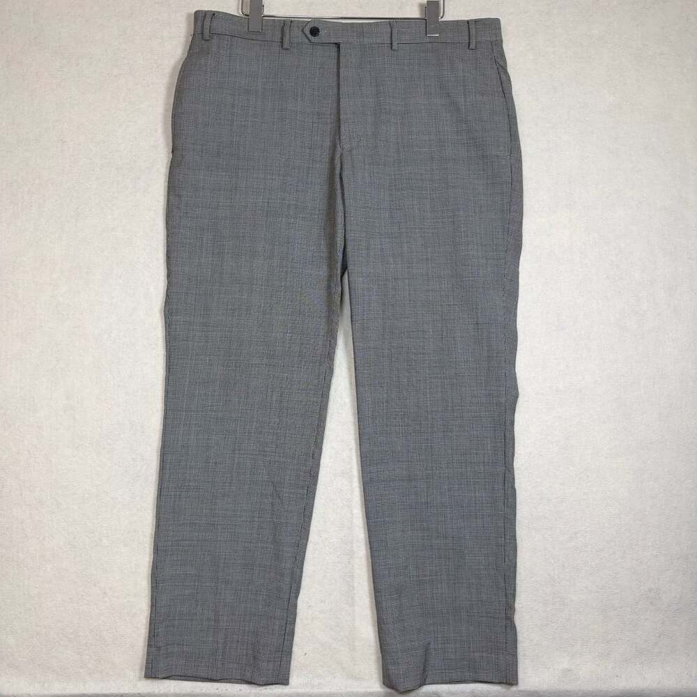 Vintage Lauren Ralph Lauren Pants Mens 38x30 Houndstooth Dress Flat Front Wool